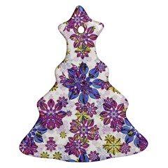 Stylized Floral Ornate Pattern Christmas Tree Ornament (2 Sides) by dflcprints