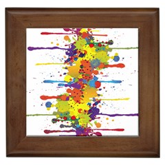 Crazy Multicolored Double Running Splashes Framed Tiles by EDDArt