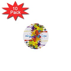 Crazy Multicolored Double Running Splashes 1  Mini Buttons (10 Pack)  by EDDArt