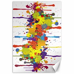 Crazy Multicolored Double Running Splashes Canvas 12  X 18   by EDDArt