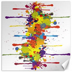 Crazy Multicolored Double Running Splashes Canvas 16  X 16   by EDDArt