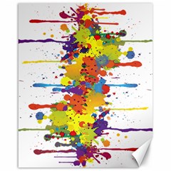 Crazy Multicolored Double Running Splashes Canvas 16  X 20   by EDDArt