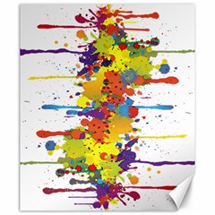 Crazy Multicolored Double Running Splashes Canvas 20  X 24   by EDDArt