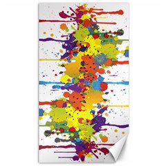 Crazy Multicolored Double Running Splashes Canvas 40  X 72   by EDDArt