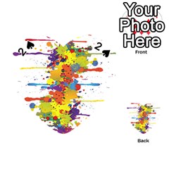 Crazy Multicolored Double Running Splashes Playing Cards 54 (heart)  by EDDArt