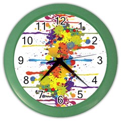 Crazy Multicolored Double Running Splashes Color Wall Clocks by EDDArt