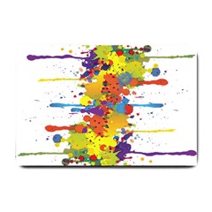 Crazy Multicolored Double Running Splashes Small Doormat  by EDDArt