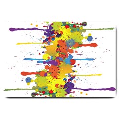 Crazy Multicolored Double Running Splashes Large Doormat  by EDDArt