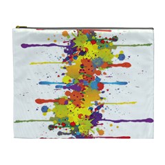 Crazy Multicolored Double Running Splashes Cosmetic Bag (xl) by EDDArt