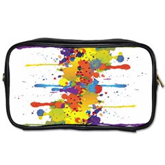 Crazy Multicolored Double Running Splashes Toiletries Bags 2-side by EDDArt