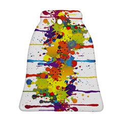 Crazy Multicolored Double Running Splashes Ornament (bell)  by EDDArt