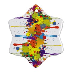 Crazy Multicolored Double Running Splashes Snowflake Ornament (2-side) by EDDArt