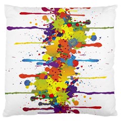 Crazy Multicolored Double Running Splashes Large Cushion Case (two Sides) by EDDArt