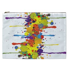 Crazy Multicolored Double Running Splashes Cosmetic Bag (xxl)  by EDDArt