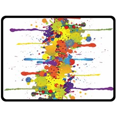 Crazy Multicolored Double Running Splashes Double Sided Fleece Blanket (large)  by EDDArt