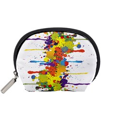 Crazy Multicolored Double Running Splashes Accessory Pouches (small)  by EDDArt