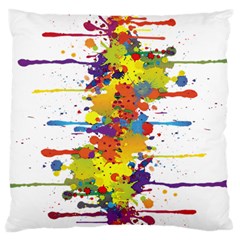 Crazy Multicolored Double Running Splashes Standard Flano Cushion Case (two Sides) by EDDArt