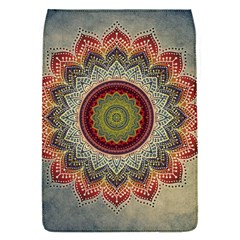 Folk Art Lotus Mandala Dirty Blue Red Flap Covers (s)  by EDDArt