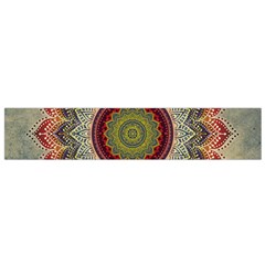 Folk Art Lotus Mandala Dirty Blue Red Flano Scarf (small) by EDDArt