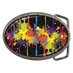 Crazy Multicolored Double Running Splashes Horizon Belt Buckles Front