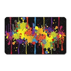 Crazy Multicolored Double Running Splashes Horizon Magnet (Rectangular)