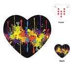 Crazy Multicolored Double Running Splashes Horizon Playing Cards (Heart)  Front