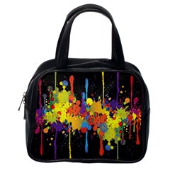 Crazy Multicolored Double Running Splashes Horizon Classic Handbags (one Side) by EDDArt