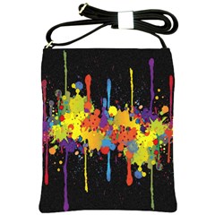 Crazy Multicolored Double Running Splashes Horizon Shoulder Sling Bags by EDDArt