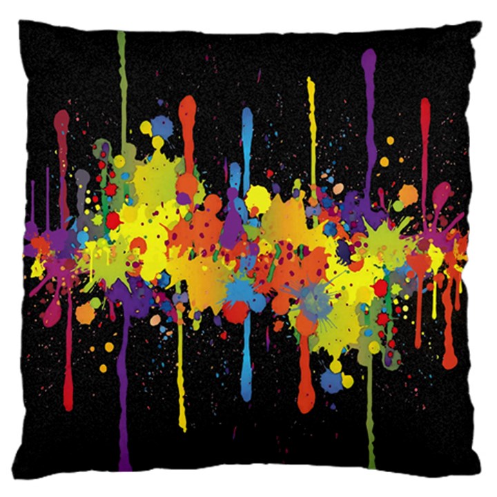 Crazy Multicolored Double Running Splashes Horizon Standard Flano Cushion Case (Two Sides)