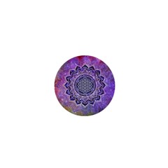 Flower Of Life Indian Ornaments Mandala Universe 1  Mini Buttons by EDDArt