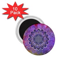 Flower Of Life Indian Ornaments Mandala Universe 1 75  Magnets (10 Pack)  by EDDArt