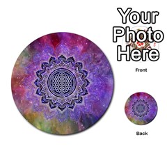 Flower Of Life Indian Ornaments Mandala Universe Multi-purpose Cards (round)  by EDDArt