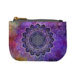 Flower Of Life Indian Ornaments Mandala Universe Mini Coin Purses by EDDArt