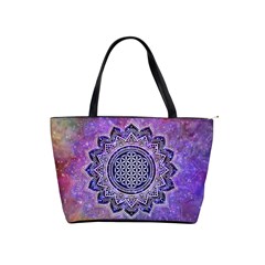 Flower Of Life Indian Ornaments Mandala Universe Shoulder Handbags by EDDArt