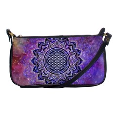 Flower Of Life Indian Ornaments Mandala Universe Shoulder Clutch Bags by EDDArt