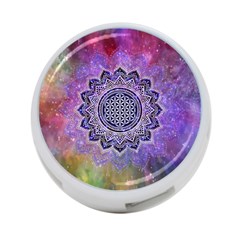 Flower Of Life Indian Ornaments Mandala Universe 4-port Usb Hub (one Side) by EDDArt