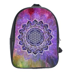 Flower Of Life Indian Ornaments Mandala Universe School Bags (xl)  by EDDArt