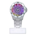 Flower Of Life Indian Ornaments Mandala Universe Plastic Nurses Watch Front