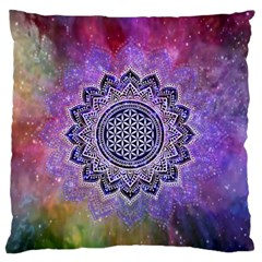 Flower Of Life Indian Ornaments Mandala Universe Standard Flano Cushion Case (one Side) by EDDArt