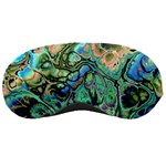 Fractal Batik Art Teal Turquoise Salmon Sleeping Masks Front