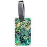 Fractal Batik Art Teal Turquoise Salmon Luggage Tags (One Side)  Front