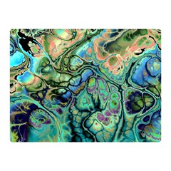 Fractal Batik Art Teal Turquoise Salmon Double Sided Flano Blanket (mini)  by EDDArt