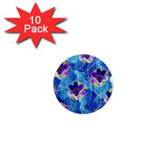 Purple Flowers 1  Mini Magnet (10 pack) 