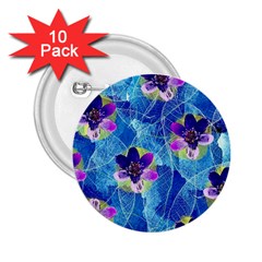 Purple Flowers 2.25  Buttons (10 pack) 