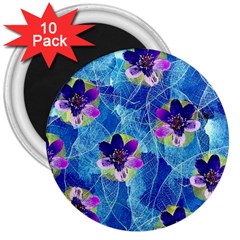 Purple Flowers 3  Magnets (10 pack) 