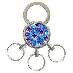 Purple Flowers 3-Ring Key Chains