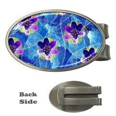 Purple Flowers Money Clips (Oval) 