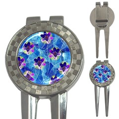 Purple Flowers 3-in-1 Golf Divots