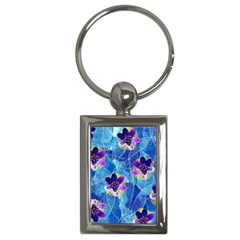 Purple Flowers Key Chains (Rectangle) 