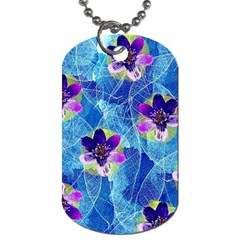 Purple Flowers Dog Tag (One Side)